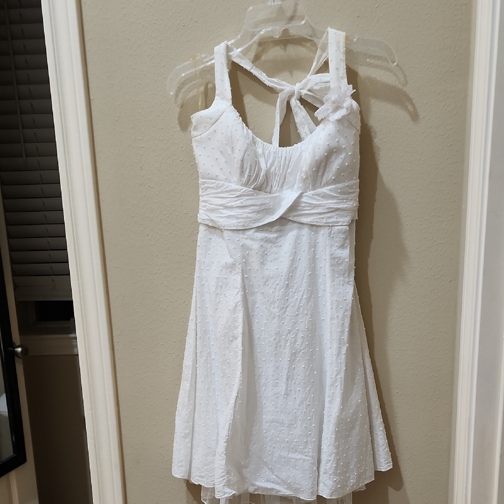 Ruby Rox White Ruched Halter Sundress